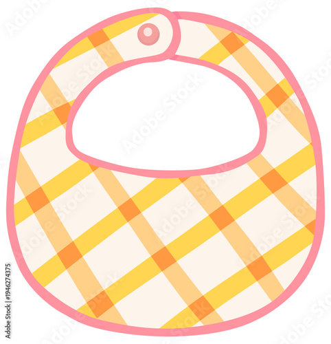 チェック柄のスタイのイラスト ベビーグッズ ベクター素材