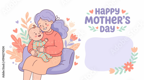 Mother Holding Baby on Mothers Day.