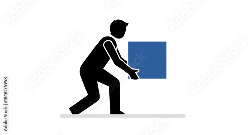 Manual handling lifting box pictogram for workplace safety instruction