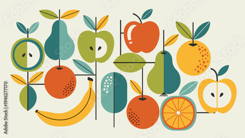 Modern Fruit Pattern Design for Healthy Food Marketing & Branding