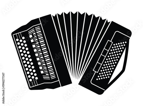 Vector of an accordion featuring keys and bellows