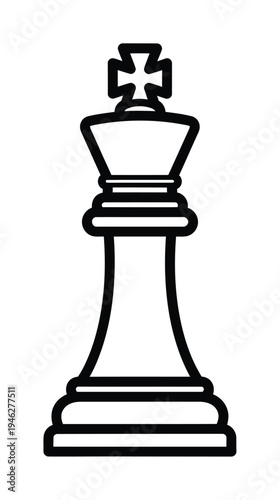 Vector of a chess piece king with a cross on top