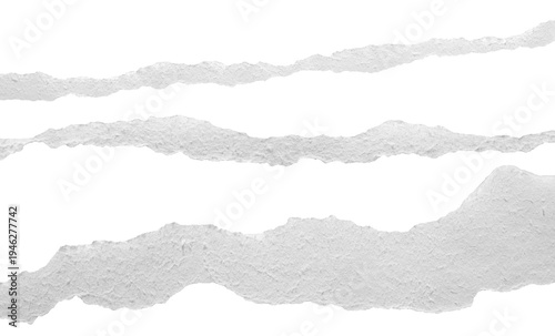 ripped torn paper edges isolated with clipping path on black background
