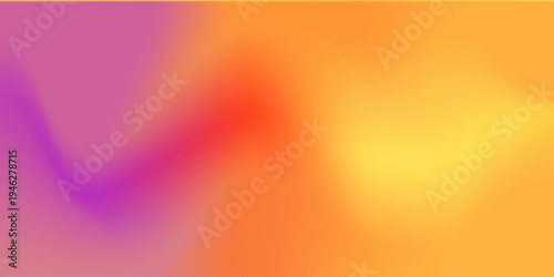 Sunset gradation background. Warm gradient yellow, orange purple hues blending, perfect for autumn design, seasonal presentation projects. Wavy light line backdrop. Vector vibrant bg.