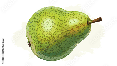 Fresh Green Pear Illustration for Food & Health Marketing