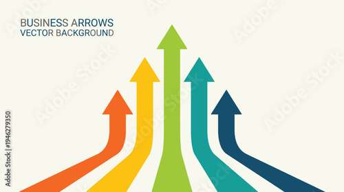Colorful upward business growth arrows financial progress vector background