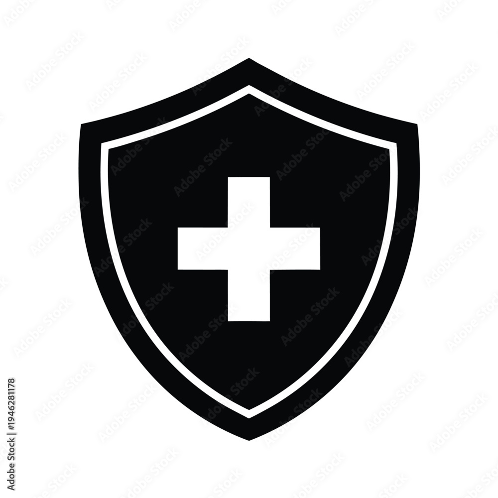 Fototapeta premium Medical Shield Icon Vector Illustration