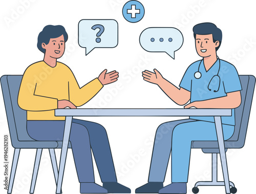 Doctor and patient discussing health issues in a clinic