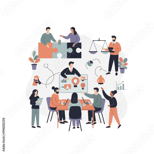 Business Team Collaboration and Problem Solving.