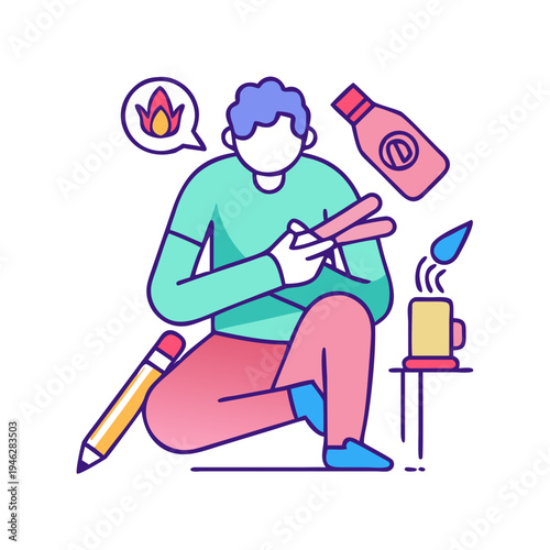 Low motivation concept: tired person beside near-zero meter, fatigue exhaustion low energy workday slowdown limit acceptance pace