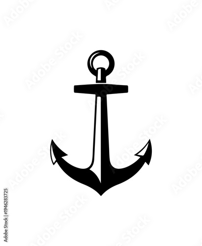 Silhouette of a classic anchor symbol