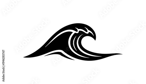 Silhouette of a crashing ocean wave