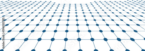 Abstract Blue Network Grid with Perspective and Depth