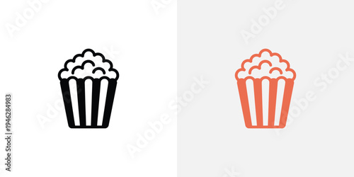 Black and orange popcorn bucket white