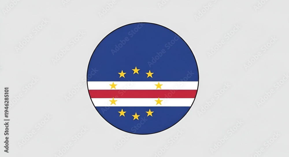 Fototapeta premium Cape Verde Flag Emblem Symbol Icon.