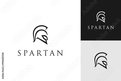 Minimalist Spartan Helmet Logo – Ancient Warrior Helmet Line Art Symbol