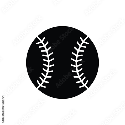 Black baseball with white stitching sports
