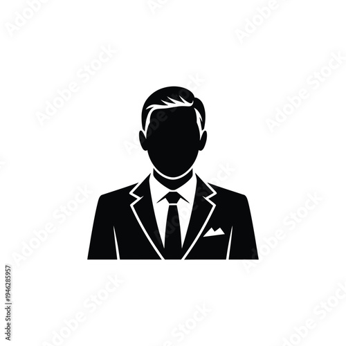 Black silhouette of a man in a business suit