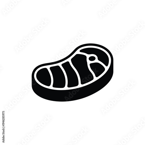 Black silhouette of a cut steak meat cut meat