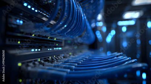 Close-up of server hardware components.