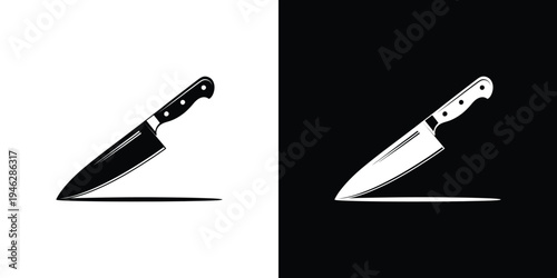 Chef black and white chef knife kitchen knife kitchen utensil
