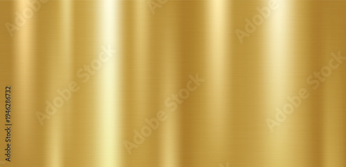 Golden Brushed Metal Texture with Vertical Streaks, Reflective Gradient, and Polished Luxury Surface