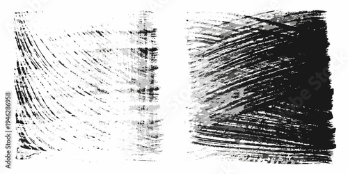 Abstract brushstrokes in grayscale a contrasting black and white pair