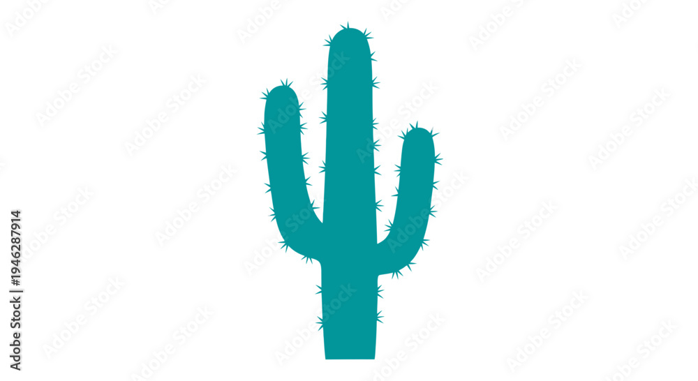 Fototapeta premium Green Cactus Plant Icon Illustration.