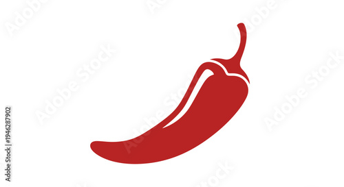 Red Chili Pepper Illustration Isolated White.