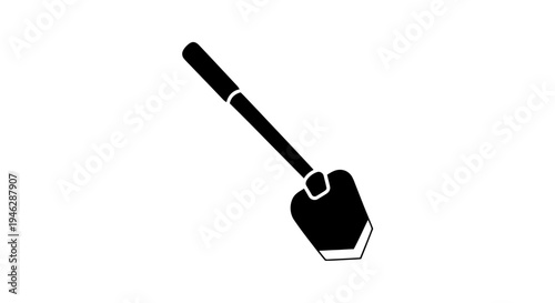 Shovel Tool with Long Handle Illustration.