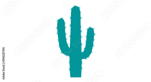 Green Cactus Plant Icon Illustration.