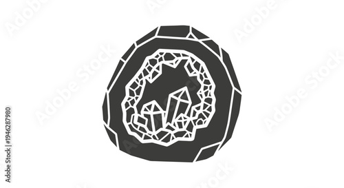 Black and White Crystal Design Element.