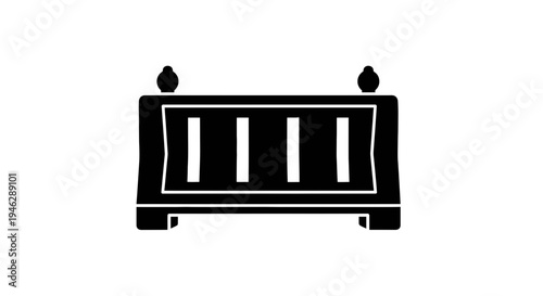 Simple Black Guitar Amplifier Icon Illustration.