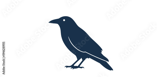 Black Bird Silhouette Profile Illustration.