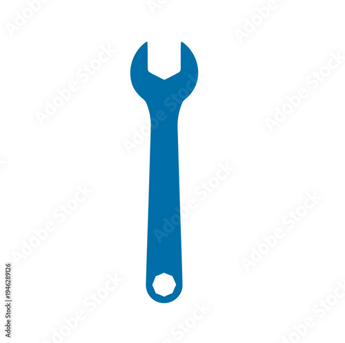 Blue Adjustable Spanner Tool Illustration.