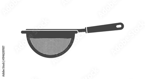 Black Kitchen Strainer with Long Handle.
