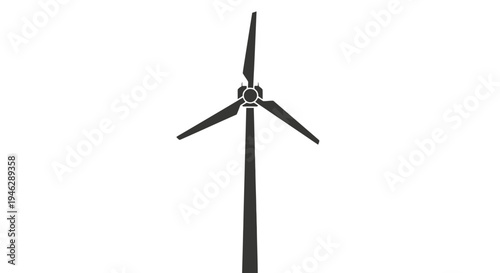 Isolated Wind Turbine on White Background.