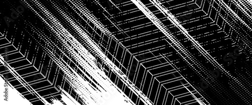 Grunge tire track, wheel braking marks. Truck, car or motorcycle tread pattern silhouette. Auto race, motorsport, speed racing design element. Vector illustration