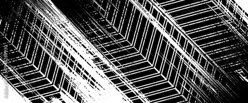 Grunge tire track, wheel braking marks. Truck, car or motorcycle tread pattern silhouette. Auto race, motorsport, speed racing design element. Vector illustration