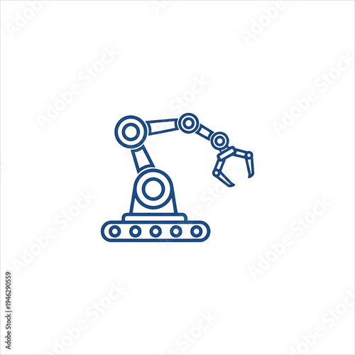 A robotic arm with a claw on a white background