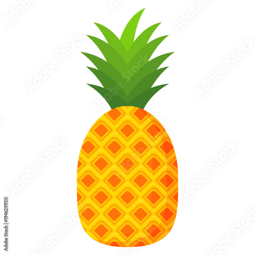 Fresh pineapple fruit illustration, summer pineapple fruit theme. Summer design for holiday promotion and printed on clothing.	
