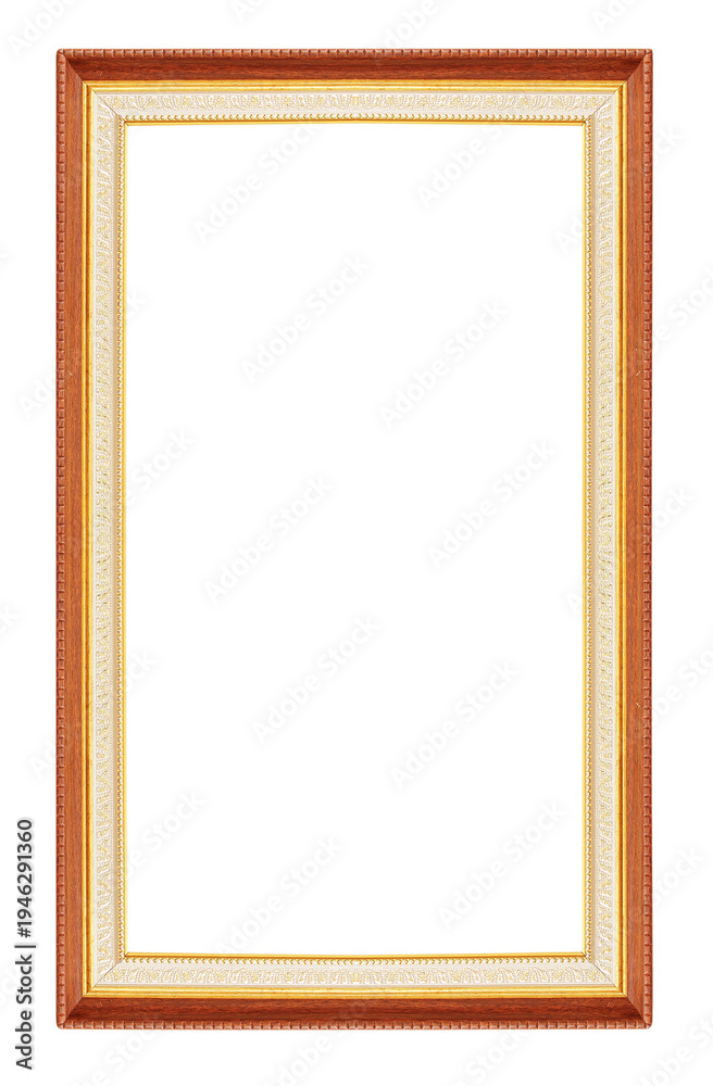 Obraz premium wooden picture frame isolated on white background