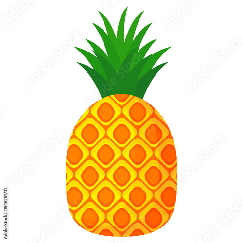 Fresh pineapple fruit illustration, summer pineapple fruit theme. Summer design for holiday promotion and printed on clothing.	

