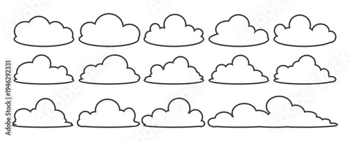 cloud bubble illustration with outline style.