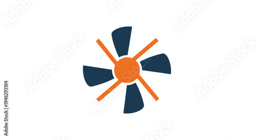 Modern Minimalist Fan Turbine Propeller Icon for Industrial and Energy Business Logo Design