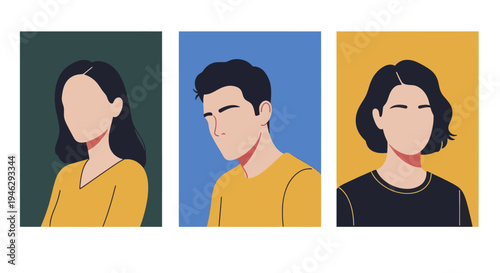 Diverse Group of Young Adults with Modern Hairstyles and Casual Attire.