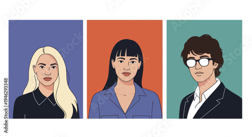 Diverse Group of Young Professionals with Glasses.