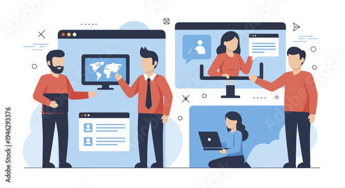 Diverse Team Collaborating on Digital Projects Using Technology.