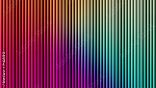 Abstract background featuring a vertical pattern of colorful cylindrical pipes in various shades