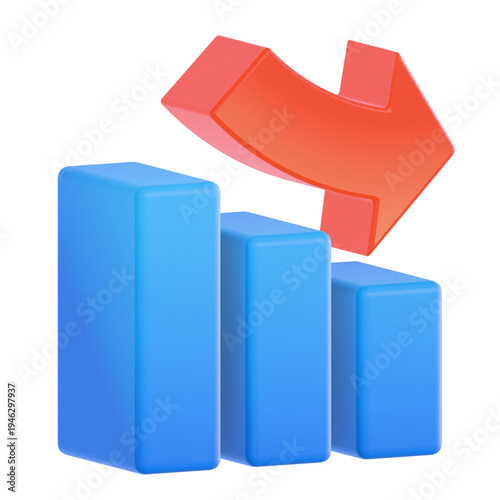 Down Graphic 3D icon